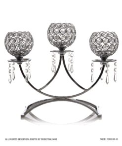 جاشمعی کریستالی 3 شعله مدل هشتی