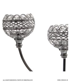 جاشمعی پایه دار نقره ای 3 شعله مدل w