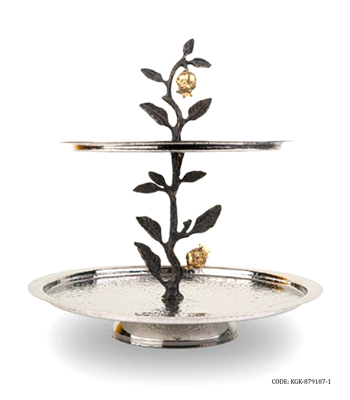 شیرینی خوری استیل دو طبقه طرح غنچه