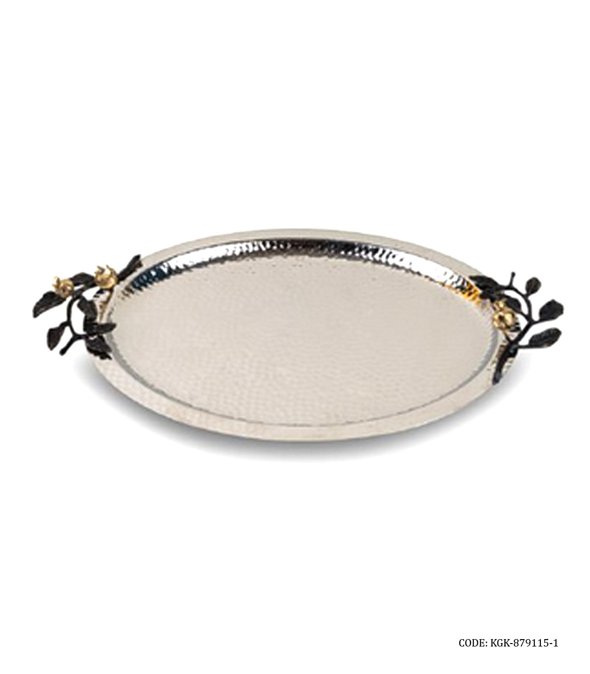 سینی استیل پذیرایی بیضی طرح غنچه