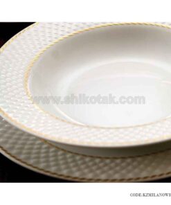 ظروف چینی غذاخوری 6 نفره زرین طرح میلانو سفید