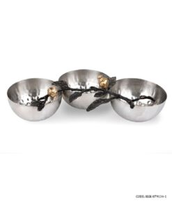 اردو خوری استیل سه خانه طرح غنچه