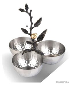 اردو خوری استیل سه تایی طرح غنچه