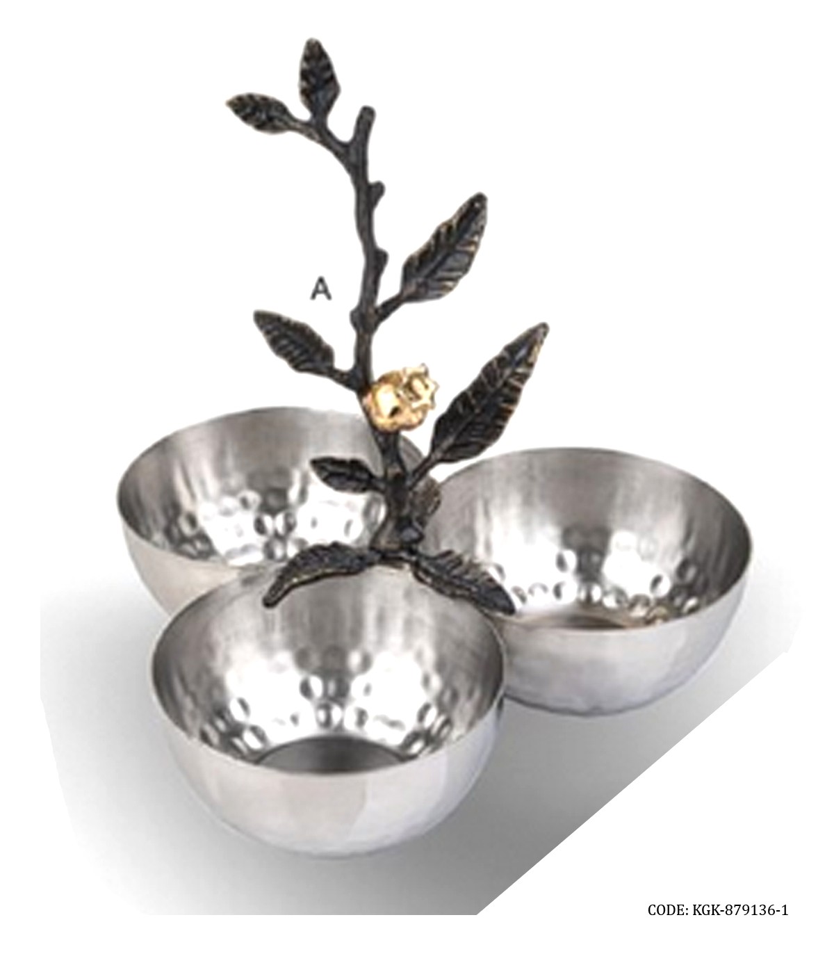 اردو خوری استیل سه تایی طرح غنچه