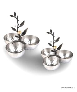 اردو خوری استیل سه تایی طرح غنچه