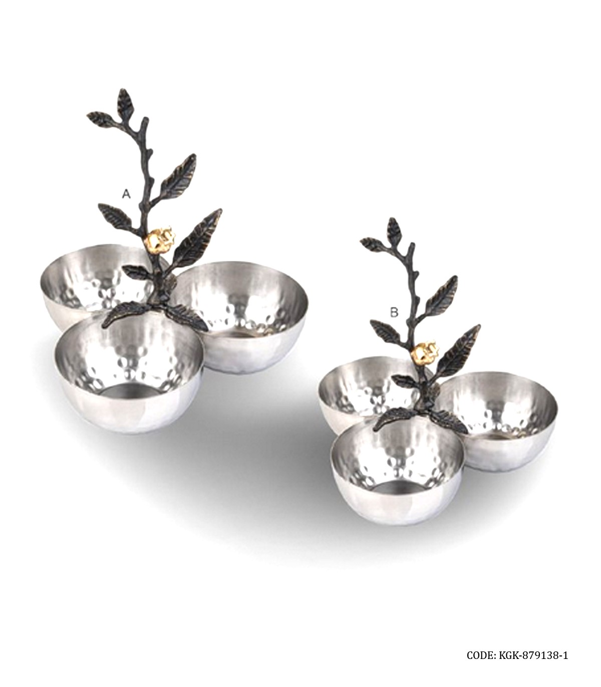 اردو خوری استیل سه تایی طرح غنچه