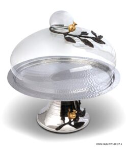 کیک خوری پایه دار استیل طرح غنچه