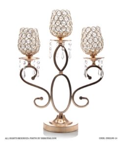 جاشمعی فلزی سه شعله مدل S طرفین