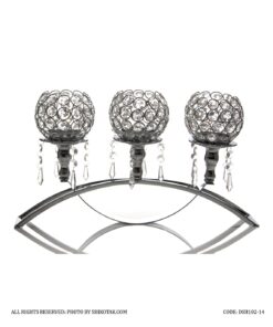 جاشمعی پایه دار سیلور 3 شعله هلالی