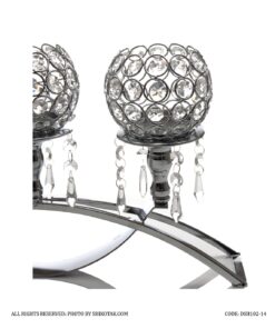 جاشمعی پایه دار سیلور 3 شعله هلالی