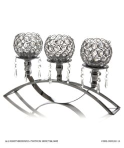 جاشمعی پایه دار سیلور 3 شعله هلالی