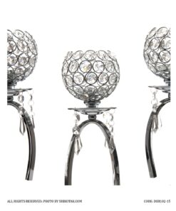 جاشمعی سیلور پایه دار 3 شعله تاجی