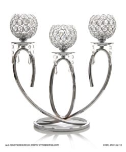 جاشمعی سیلور پایه دار 3 شعله تاجی