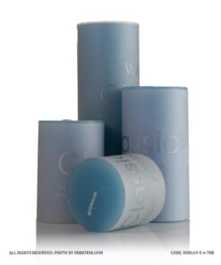 شمع 4 عددی استوانه ای قطر 5 سانت رنگ آبی