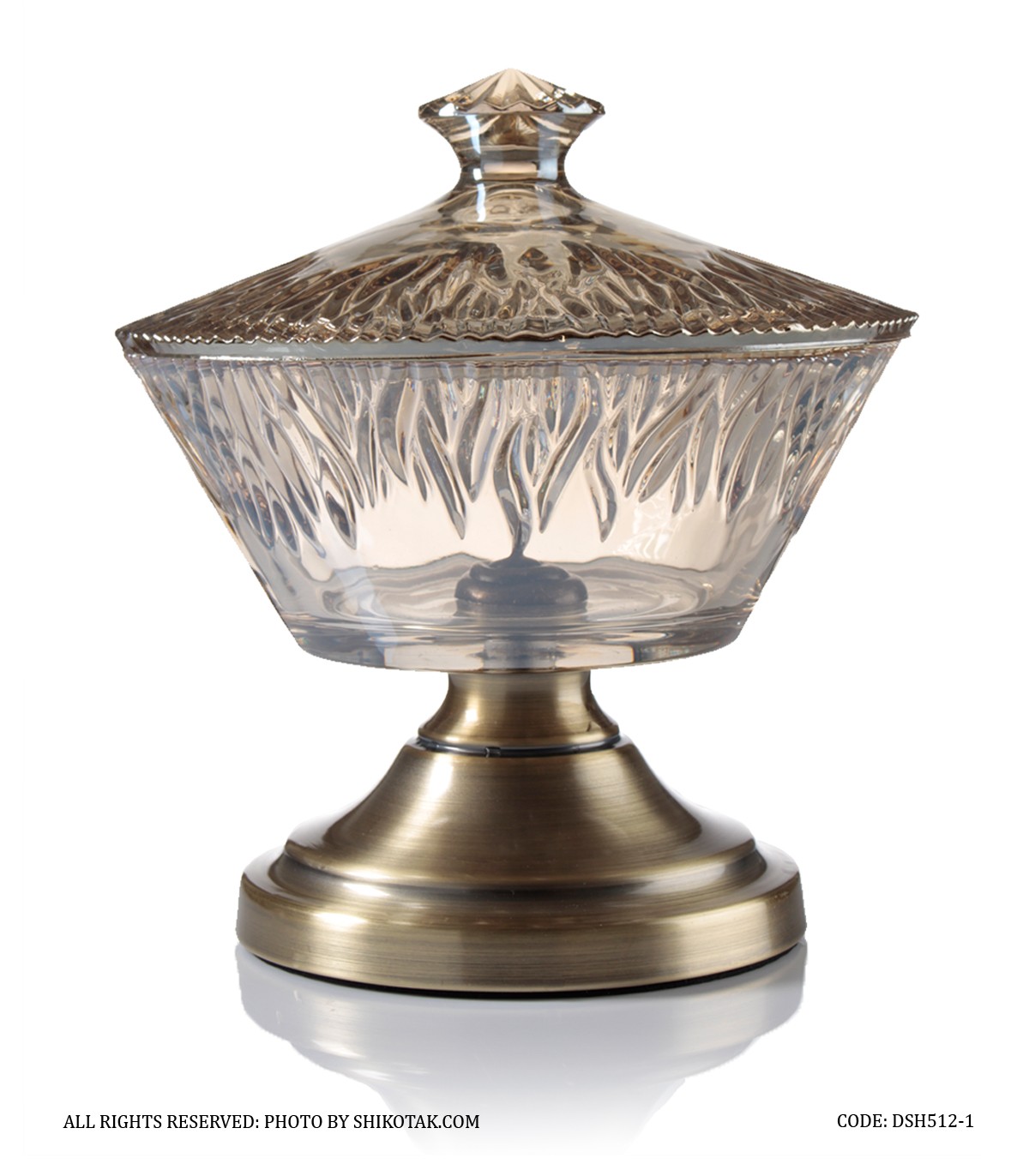 آجیل خوری پایه برنز در دار شامپاینی طرح شراره