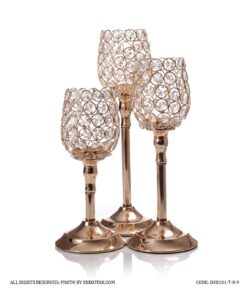 جاشمعی پایه دار طرح استوانه طلایی