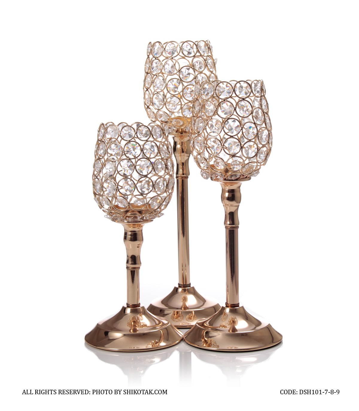 جاشمعی پایه دار طرح استوانه طلایی