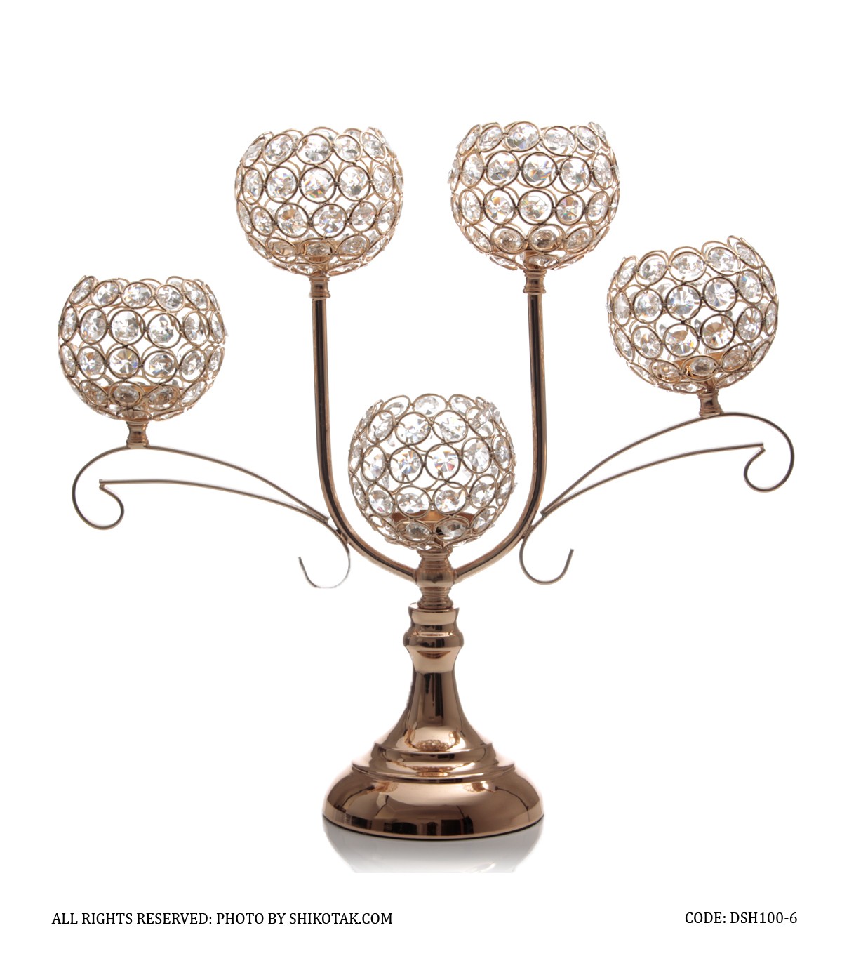 جاشمعی پایه دار 5 شعله U شکل