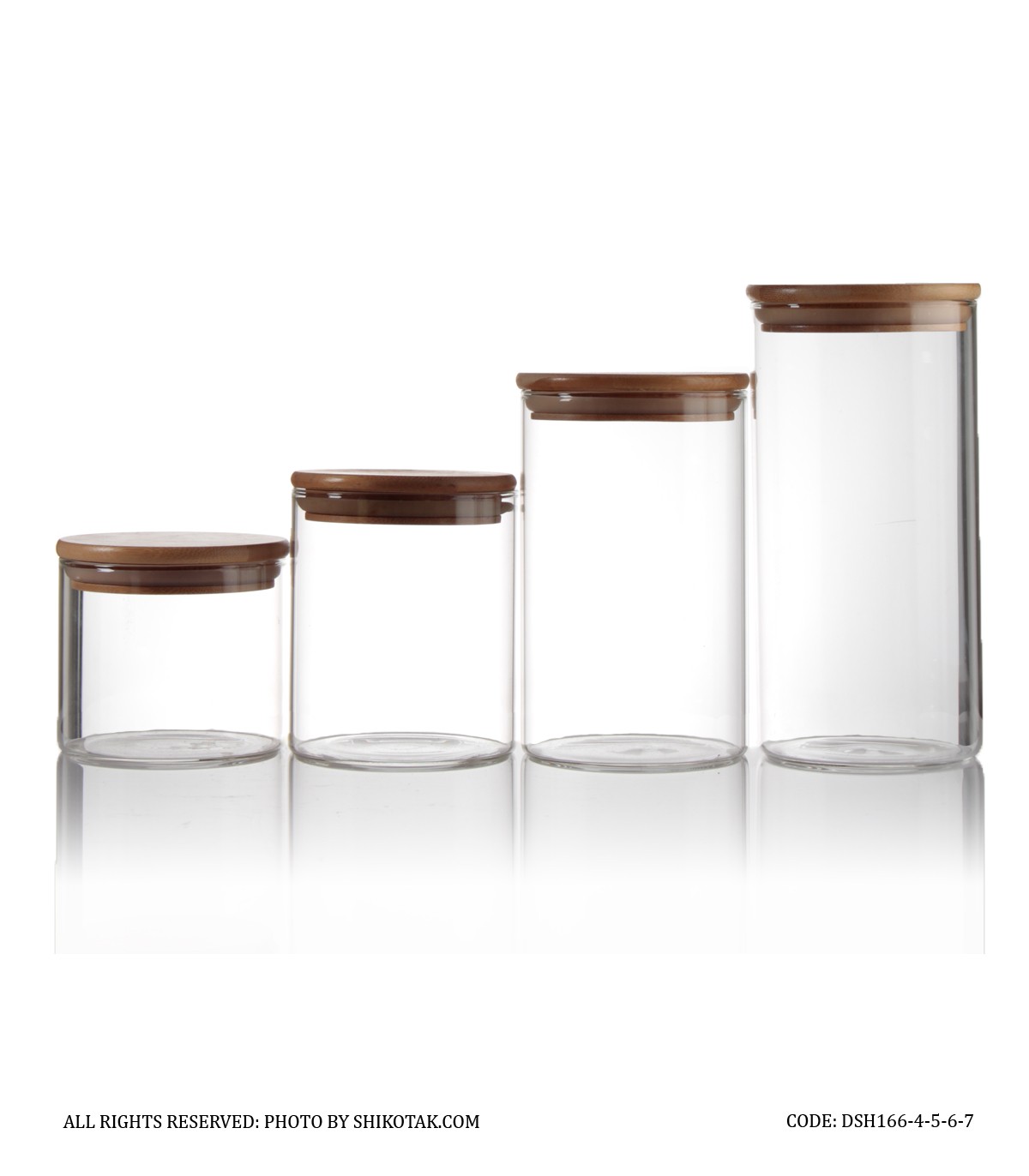 بانکه شیشه ای در بامبو 4 سایز