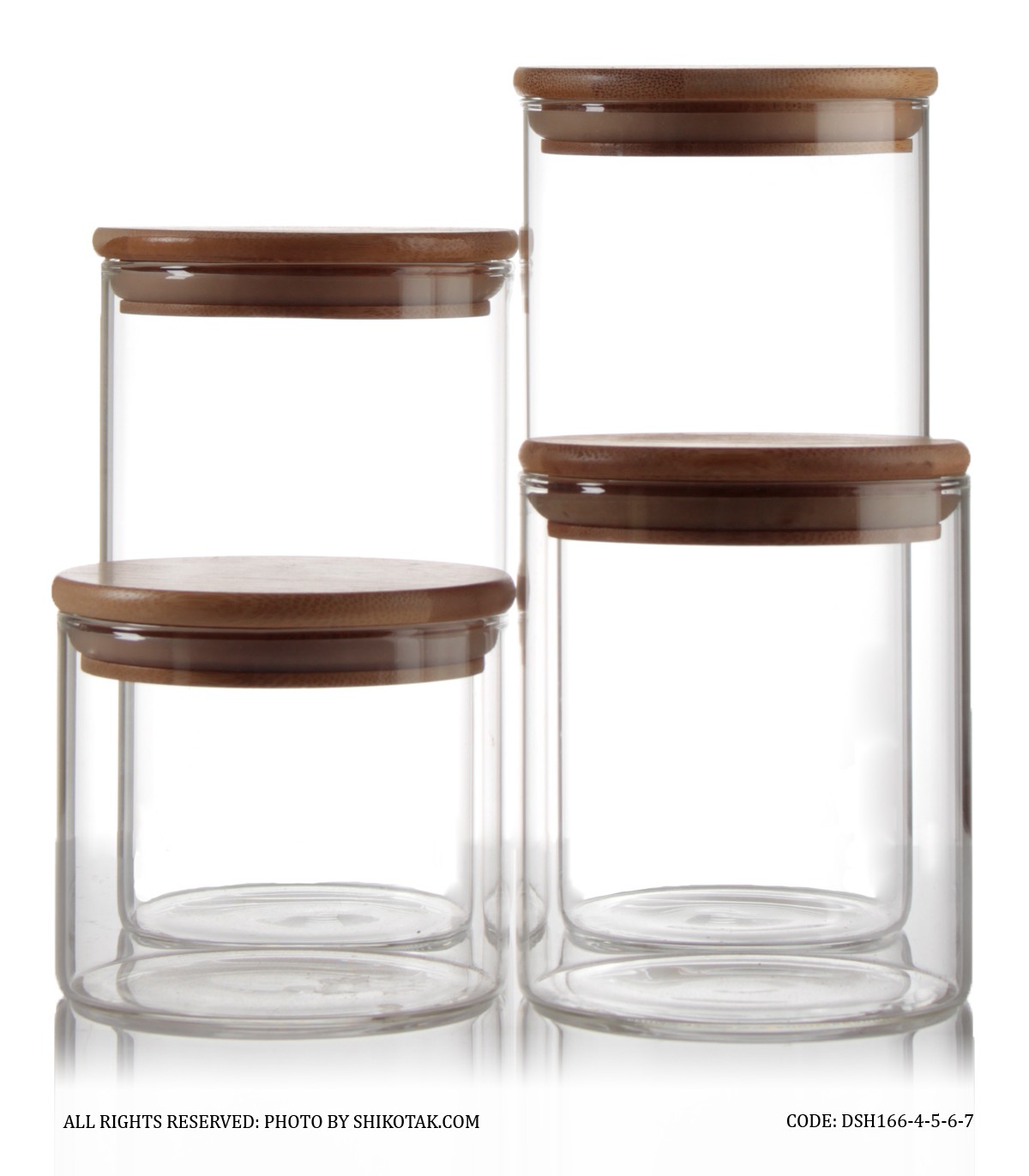 بانکه شیشه ای در بامبو 4 سایز