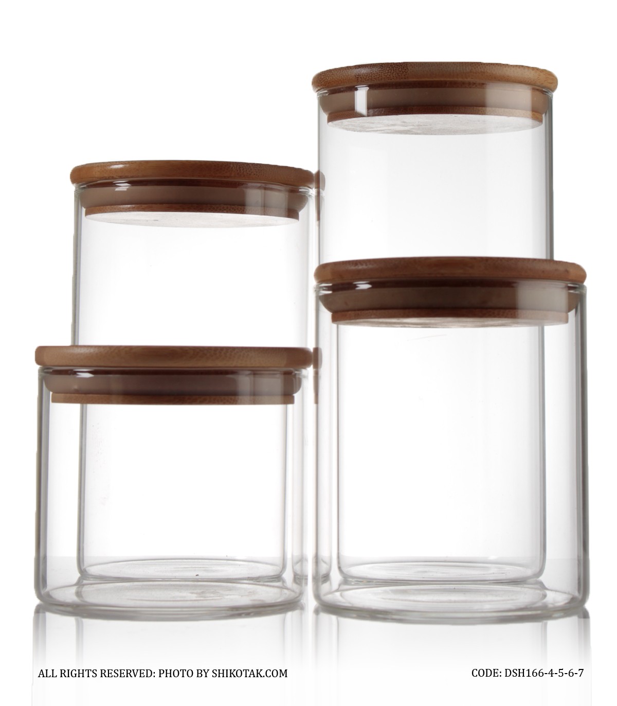 بانکه شیشه ای در بامبو 4 سایز