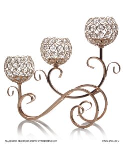 شمعدان سه شعله طلایی مدل 3-100