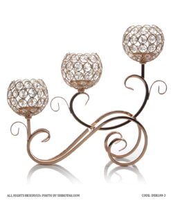 شمعدان سه شعله طلایی مدل 3-100