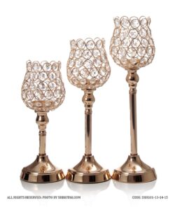 جاشمعی کریستالی پایه دار طرح لاله