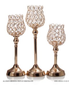 جاشمعی کریستالی پایه دار طرح لاله