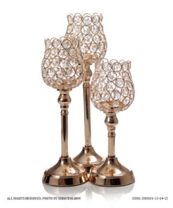 جاشمعی کریستالی پایه دار طرح لاله