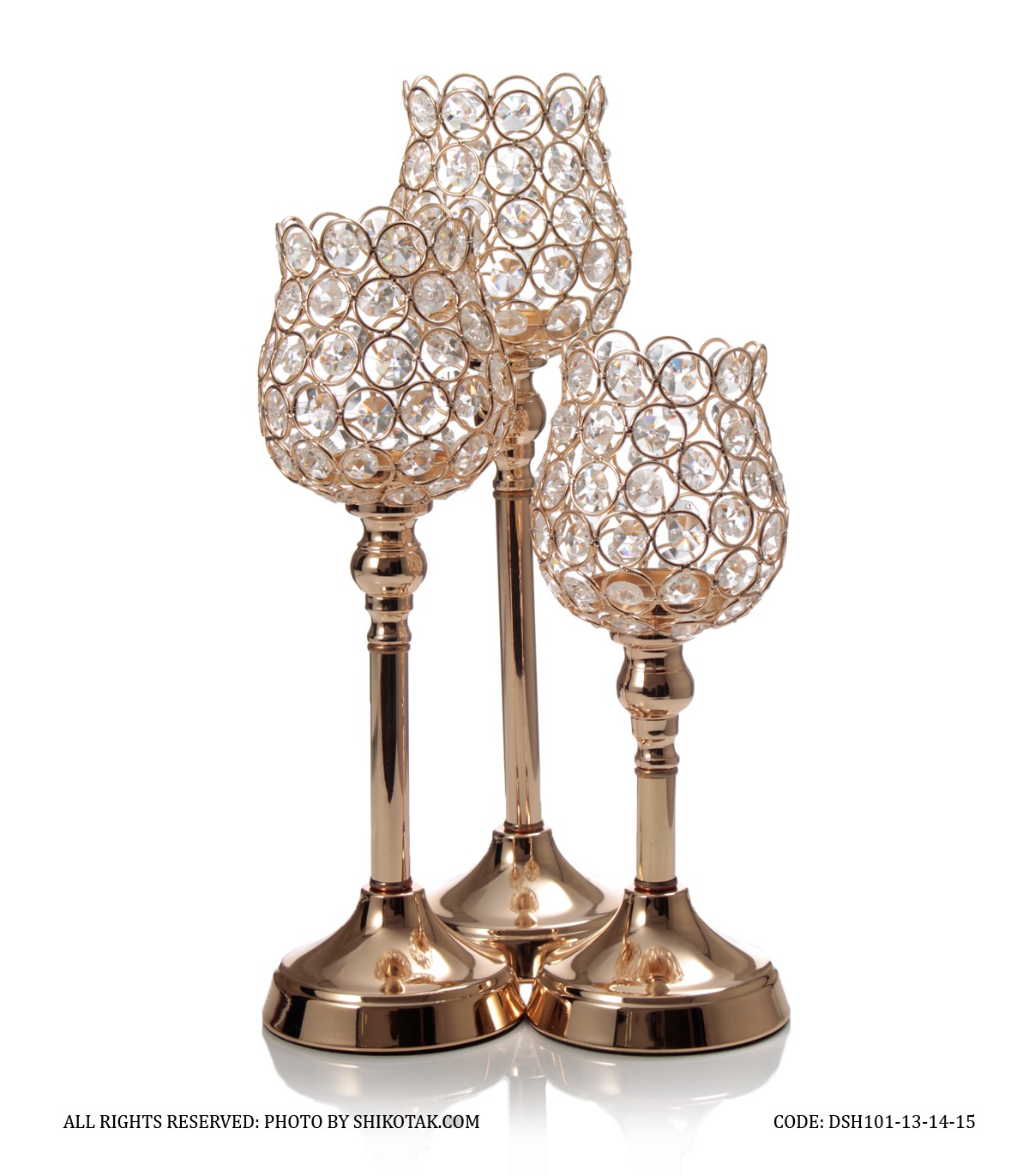 جاشمعی کریستالی پایه دار طرح لاله