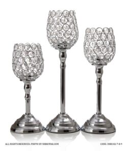 جاشمعی پایه دار سیلور طرح استوانه