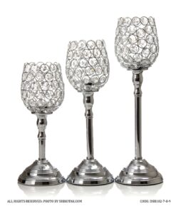 جاشمعی پایه دار سیلور طرح استوانه