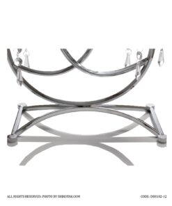 جاشمعی پایه دار کریستالی 3 شعله پاپیونی