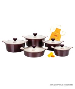 سرویس قابلمه گرانیتی 10 پارچه مدل اسکار زرشکی