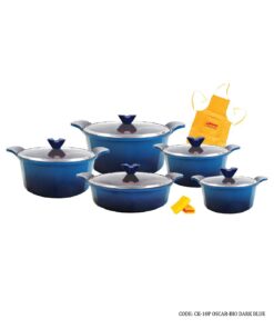 سرویس قابلمه گرانیتی 10 پارچه مدل اسکار سورمه ای