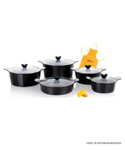 سرویس قابلمه گرانیتی 10 پارچه مدل اسکار مشکی