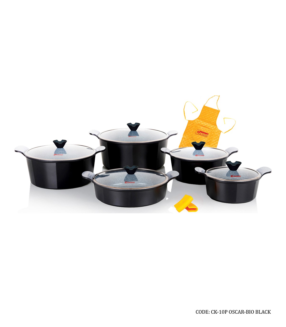 سرویس قابلمه گرانیتی 10 پارچه مدل اسکار مشکی