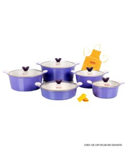 سرویس قابلمه گرانیتی 10 پارچه مدل اسکار بنفش