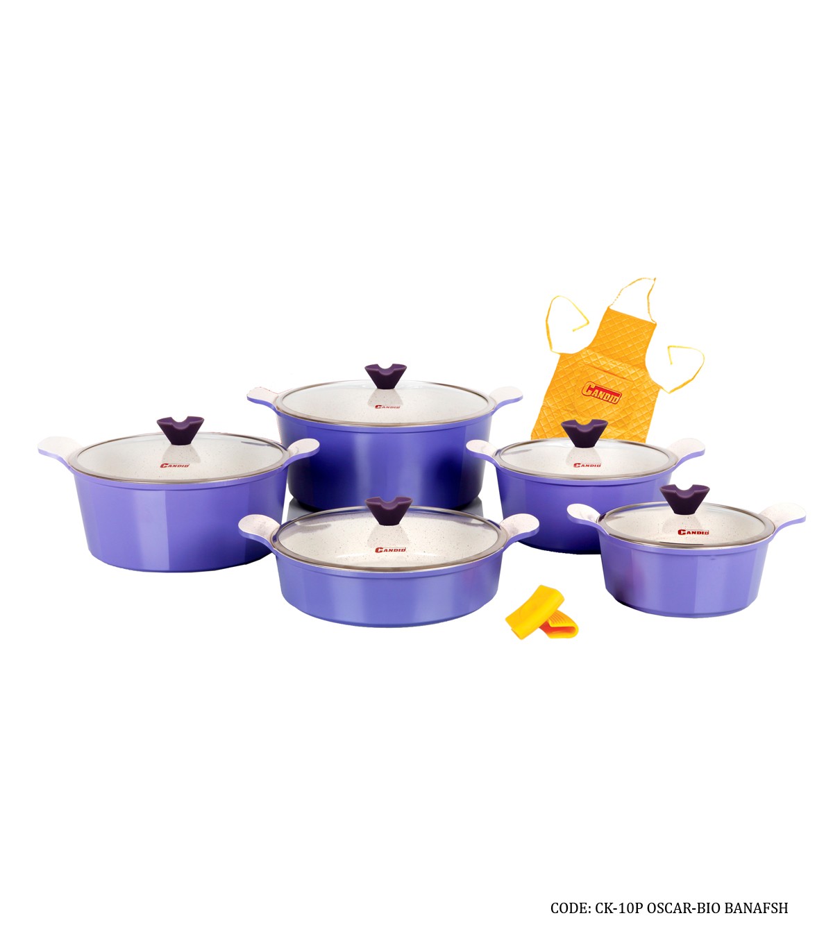 سرویس قابلمه گرانیتی 10 پارچه مدل اسکار بنفش