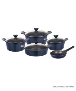 سرویس قابلمه گرانیتی 9 پارچه مدل اسکار سورمه ای