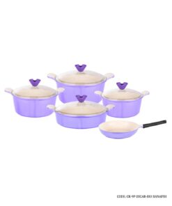 سرویس قابلمه گرانیتی 9 پارچه مدل اسکار بنفش