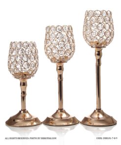 جاشمعی پایه دار طرح استوانه طلایی