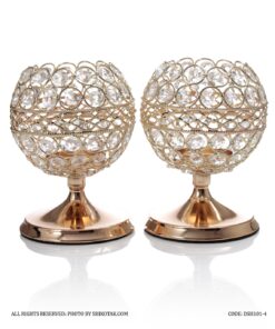 جاشمعی کریستالی پایه دار کوتاه سایز کوچک