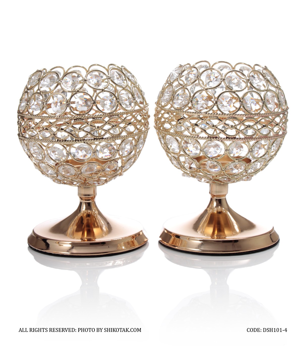 جاشمعی کریستالی پایه دار کوتاه سایز کوچک