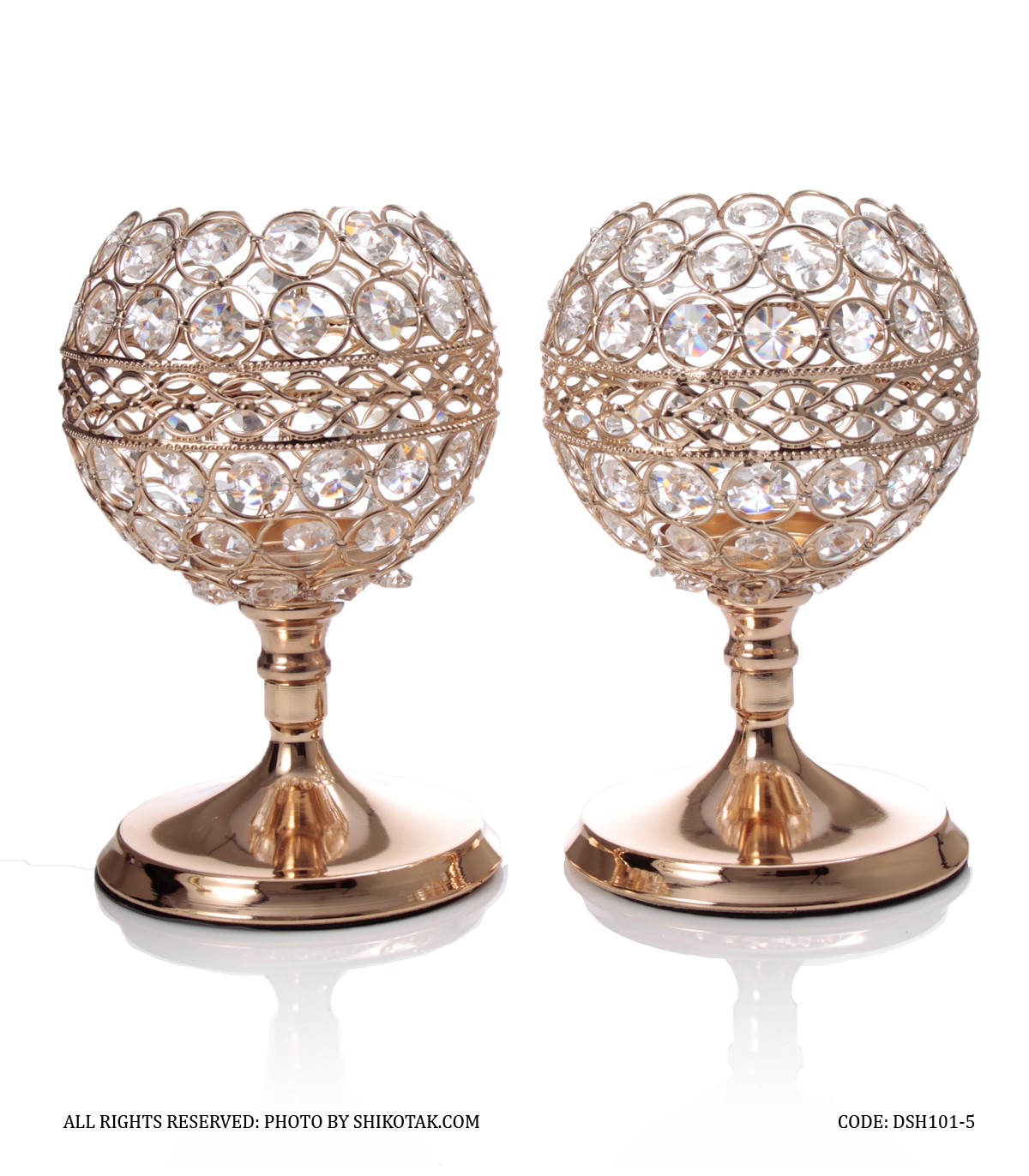 جاشمعی کریستالی پایه دار کوتاه سایز متوسط