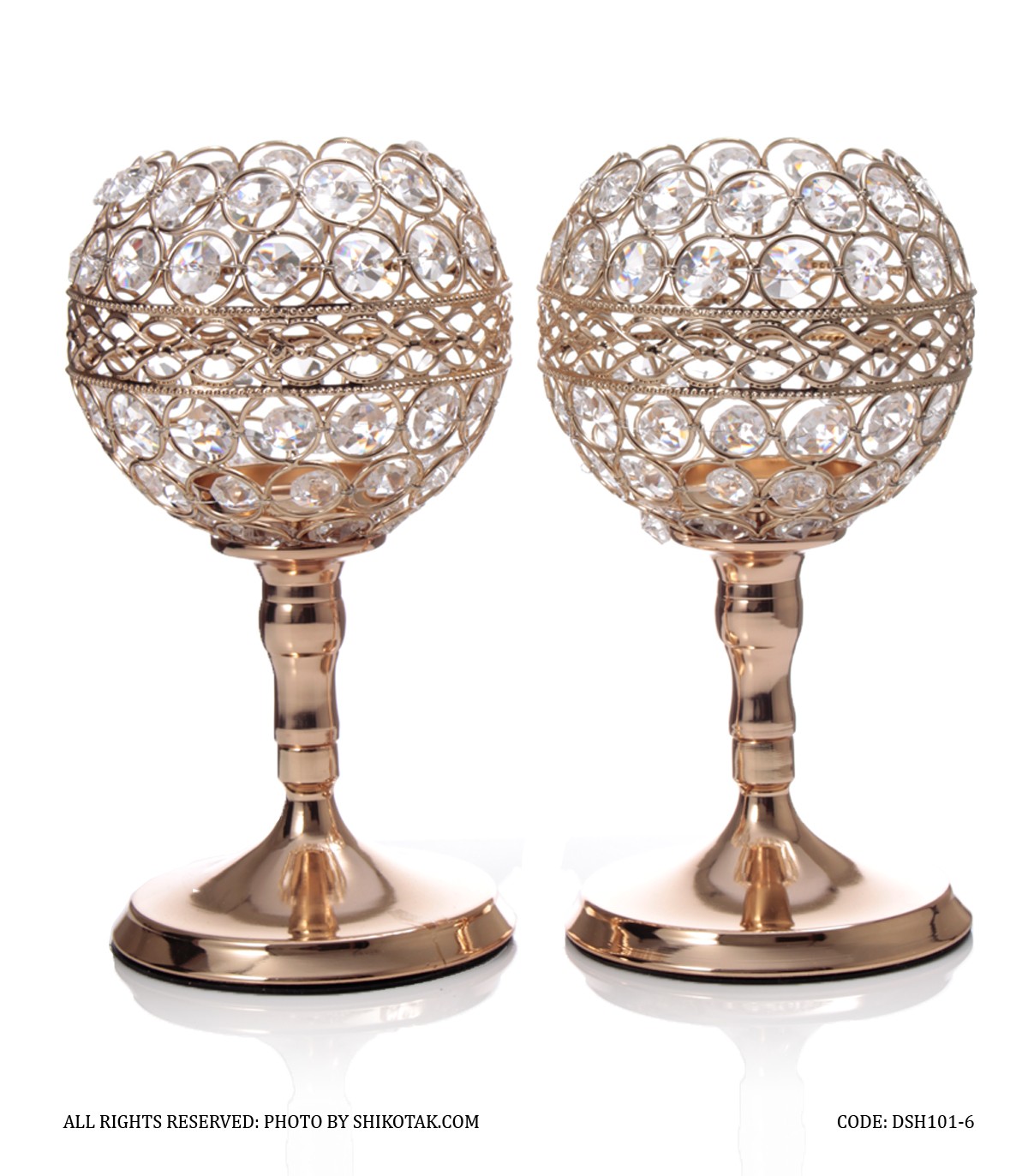 جاشمعی کریستالی پایه دار کوتاه سایز بزرگ