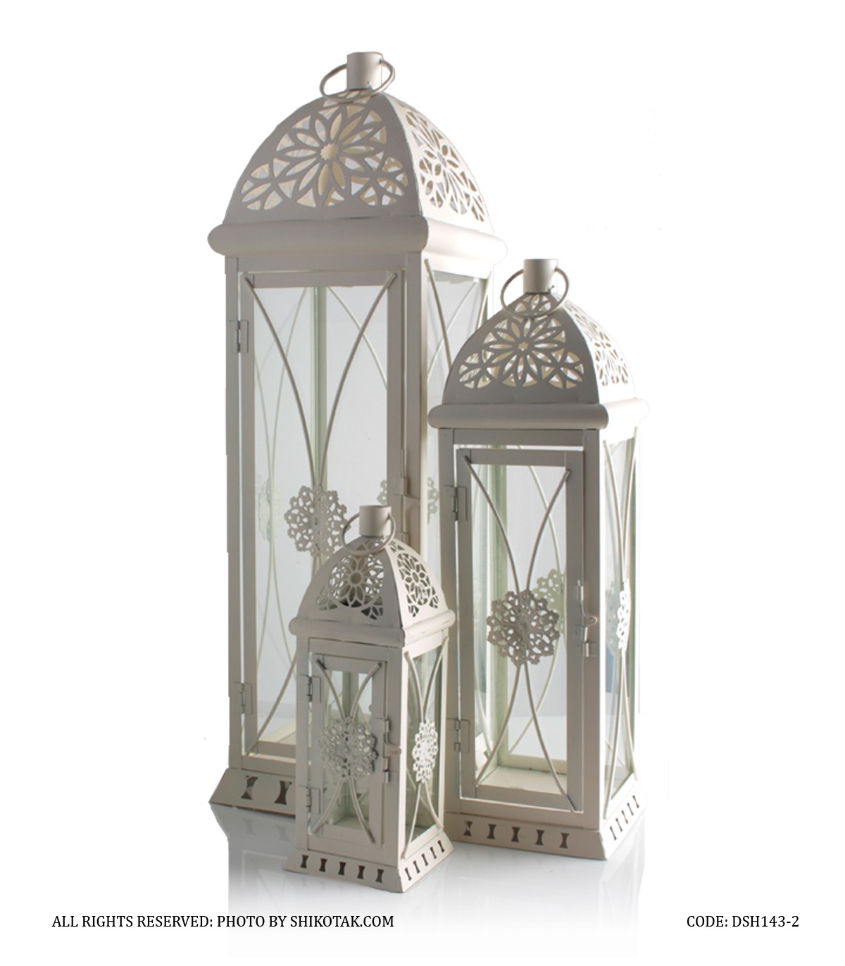 فانوس فلزی تزئینی سه سایز مدل هرمی