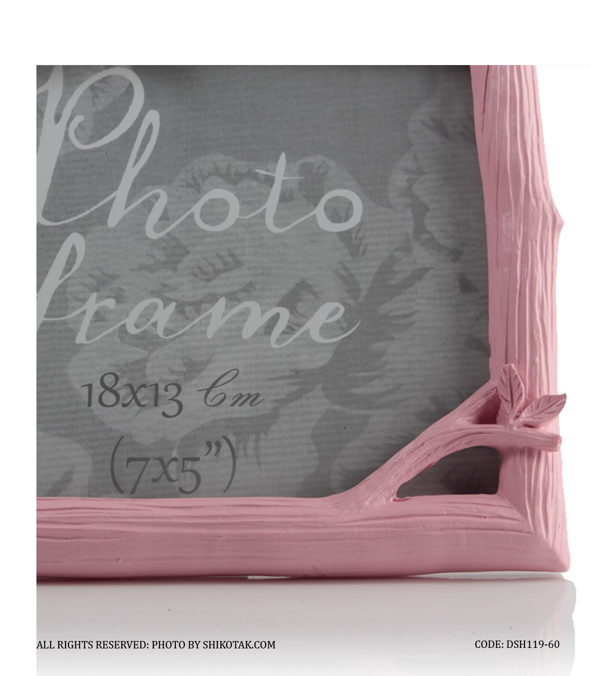 قاب عکس فانتزی افقی طرح کبوتر صورتی