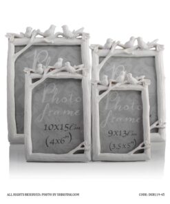 قاب عکس سفید عمودی طرح کبوتر